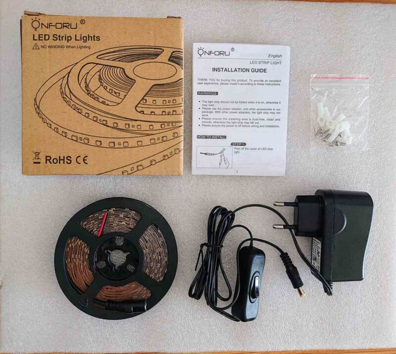LED лента с копче - 5 м - 6000K - ONFORU