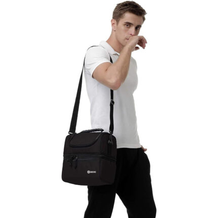 Водоустойчива термо чанта за храна с две отделения - 26x28x20 см - SKEVIC