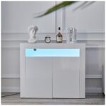 Шкаф / бюфет в бяло с LED осветление - CLIPOP CXWL-ST-0055WH - Image 7