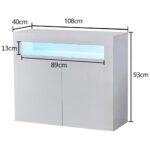 Шкаф / бюфет в бяло с LED осветление - CLIPOP CXWL-ST-0055WH - Image 6