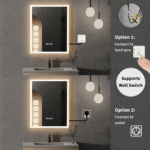 Правоъгълно огледало за стена с LED осветление - LUVODI - XMR-C28-118-EU-V1 - Image 6