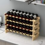 Стойка за вино от естествена дървесина - 32 бутилки - Image 2