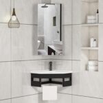 Ъглов шкаф за баня - CLIPOP WFBS-BC0162WH - стенен монтаж - Image 2