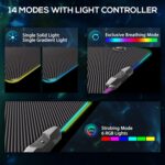 Геймърско бюро с LED осветление - ERK-GIP-44B - Image 3