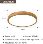 Кръгла LED лампа за таван - 60X60 - X001VC52P7 - дървена рамка - Image 7