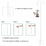 Стойка за хранилки за птици - 2 бр - UNHO XJJ679-WT - Image 4