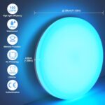 24W RGB LED таванна лампа с дистанционно и регулируема светлина от 3000K до 6500K, 2400Lm IP54 - OEEGOO LS-CL-B24W-DIM+RGB - Image 4