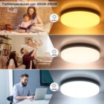 24W RGB LED таванна лампа с дистанционно и регулируема светлина от 3000K до 6500K, 2400Lm IP54 - OEEGOO LS-CL-B24W-DIM+RGB - Image 3