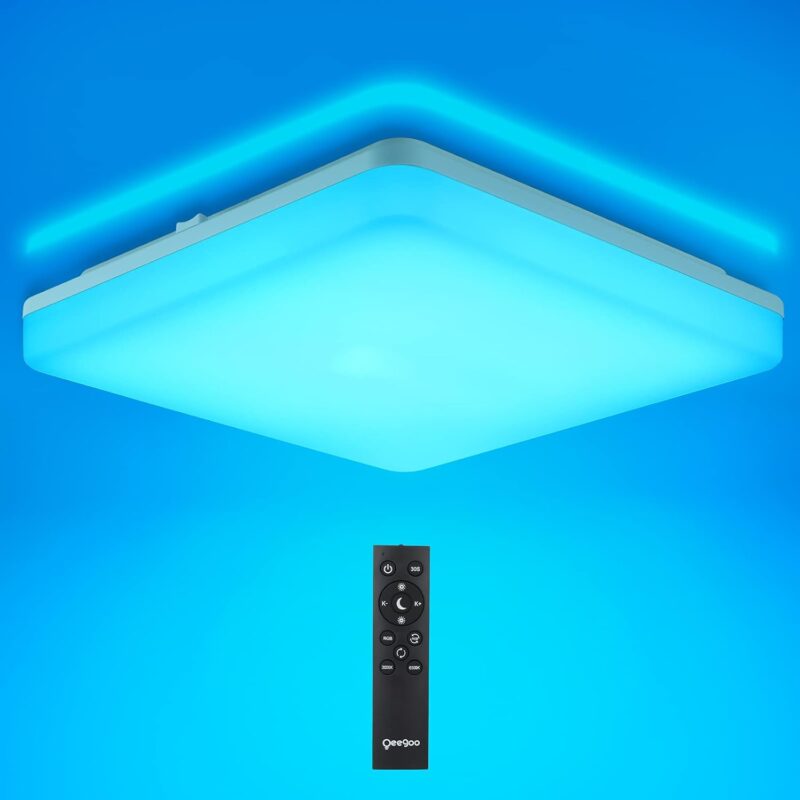 24W RGB LED таванна лампа с дистанционно и регулируема светлина от 3000K до 6500K - OEEGOO LS-CL-C24W-DIM+RGB