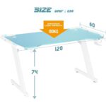 Геймърско бюро 120 см с RGB осветление, поставка за слушалки и чаша - HL HDLGD-ZZLEDBU - Image 7