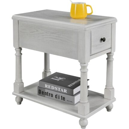 Бяла помощна масичка с чекмедже - BBJ-004-RW