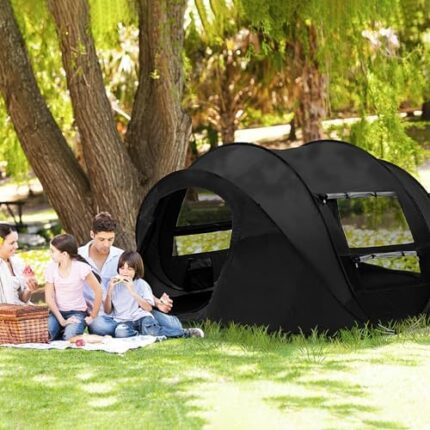 Сгъваема палатка за къмпинг с UV защита и добра вентилация CLIPOP HZNY-TE-0436GY