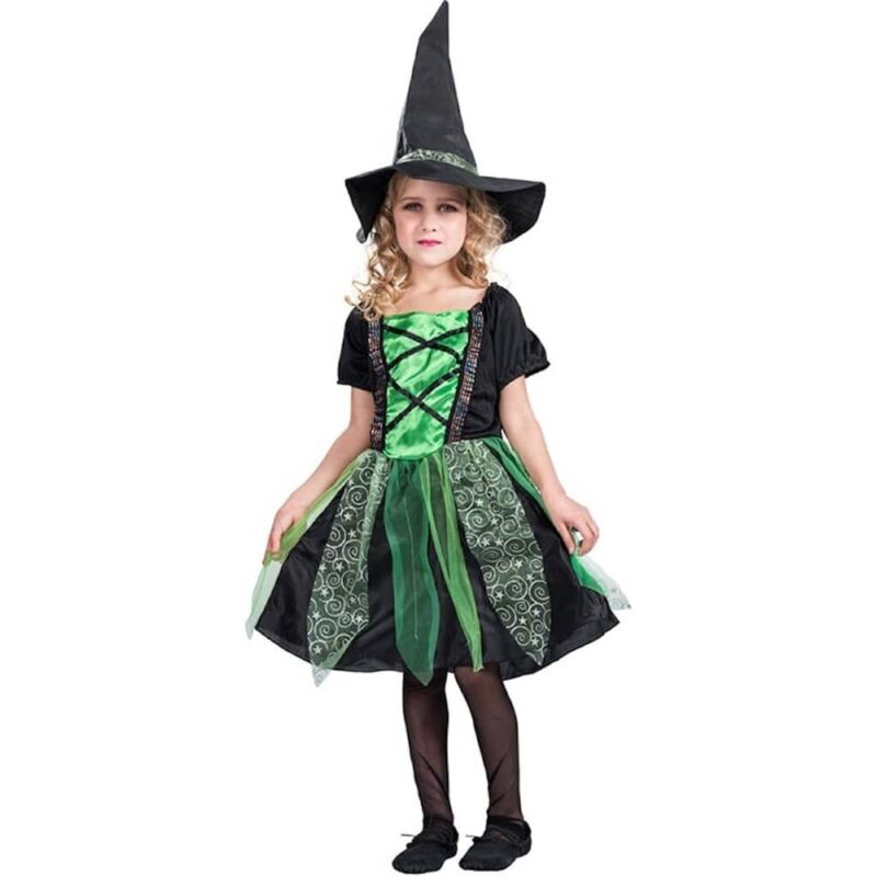 Зелен детски костюм - GROOVY WITCH