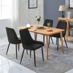 Комплект трапезни столове с кадифе - 2 бр. - CLIPOP C-U-DC-B0348BL 