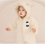 Бебешки пухкав космонавт - LEERIJA/VINE BABY - с мече в екрю - 0-3м / 9-12м - Image 2