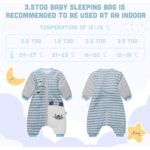 Висококачествен спален чувал за деца - LEERIJA/VINE BABY - със сваляеми ръкави, в сиво и синьо - 9-12м / 2-3г.