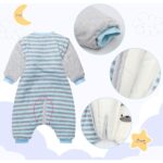 Висококачествен спален чувал за деца - LEERIJA/VINE BABY - със сваляеми ръкави, в сиво и синьо - 9-12м / 2-3г. - Image 3