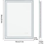 Огледало за баня с LED осветление - 70 х 90 см - LUVODI XMR-C18-813-EU - Image 6