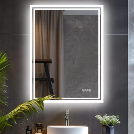 Огледало за баня с LED осветление - 70 х 90 см - LUVODI XMR-C18-813-EU